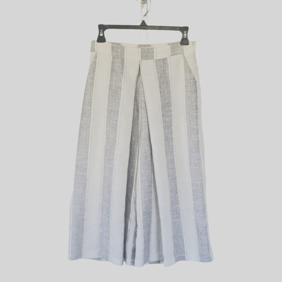 ILLA ILLA Woman's Cropped Wide Leg Pants Grey White Small - Picture 1 of 11